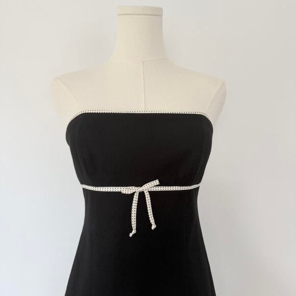 LAUNDRY BY SHELLI SEGAL STRAPLESS BLACK BABYDOLL DRESS - Picture 4 of 8